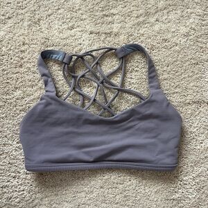 Lululemon Athletica Gray-Purple Strappy Back Sports Bra